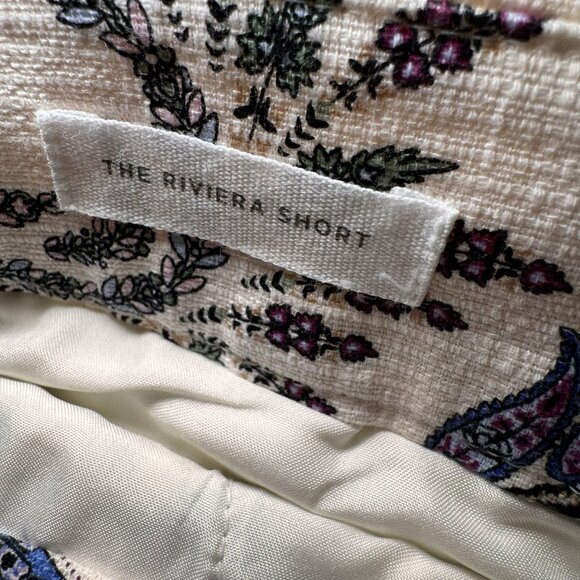 Loft Shorts Womens 6 Cream Paisley Print Summer Casual Day Out Modern Riviera - Picture 4 of 5